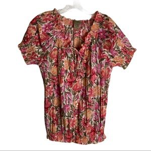 ART AND SOUL Spring Summer Floral Button Down Top